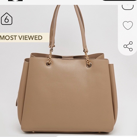 Anne Klein Bunnie Texture Shoulder Bag in Beige Tan Leather Tote Bag - Picture 2 of 13